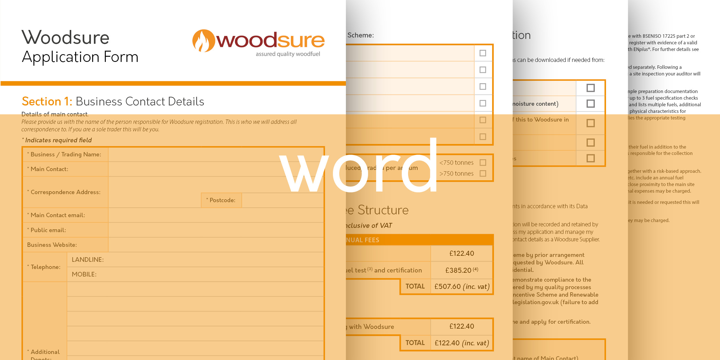 woodsure application form - Word